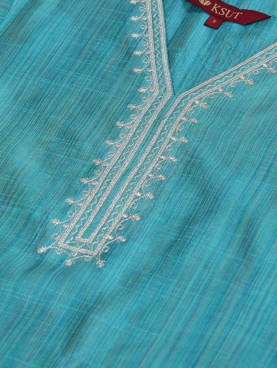 embroidered straight kurta - 17380763 -  Standard Image - 4