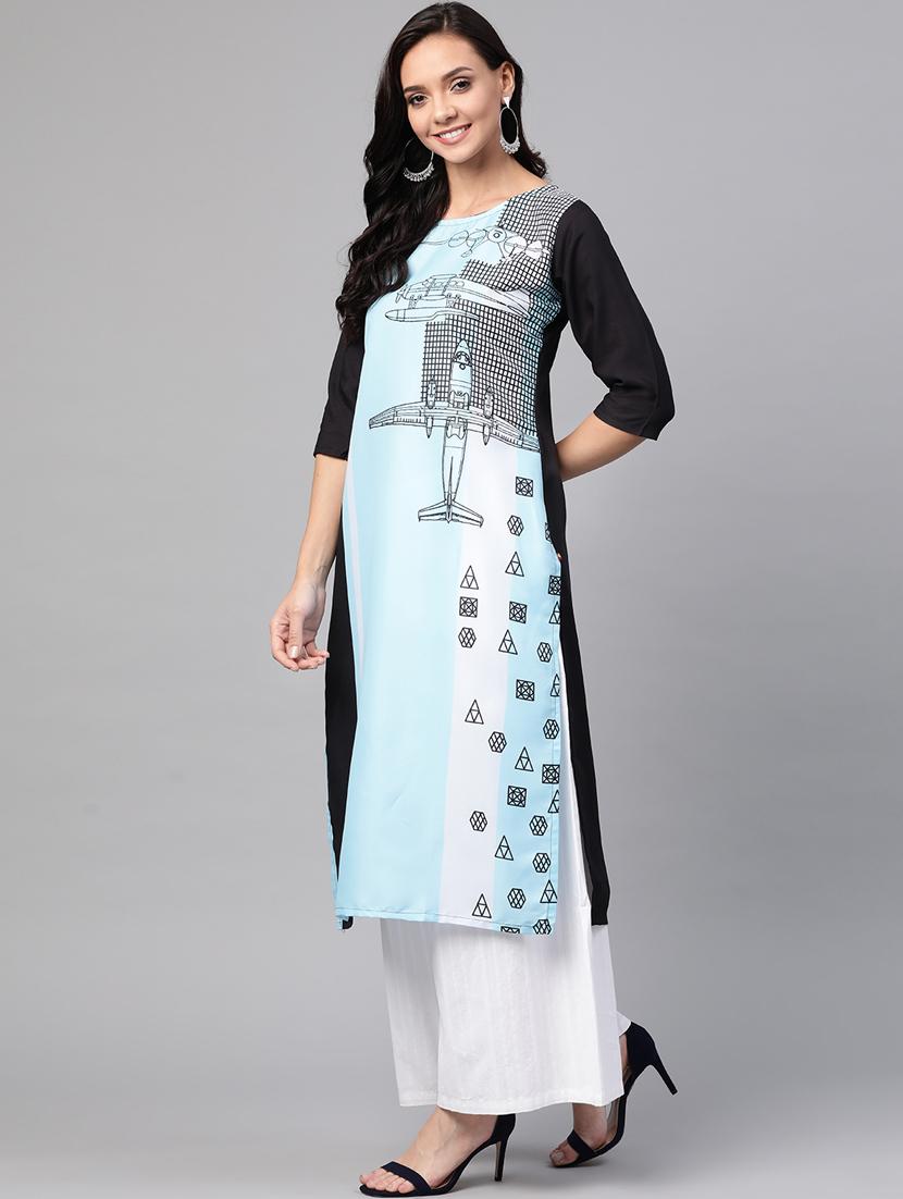 printed straight kurta - 17380767 - Standard Image - 1