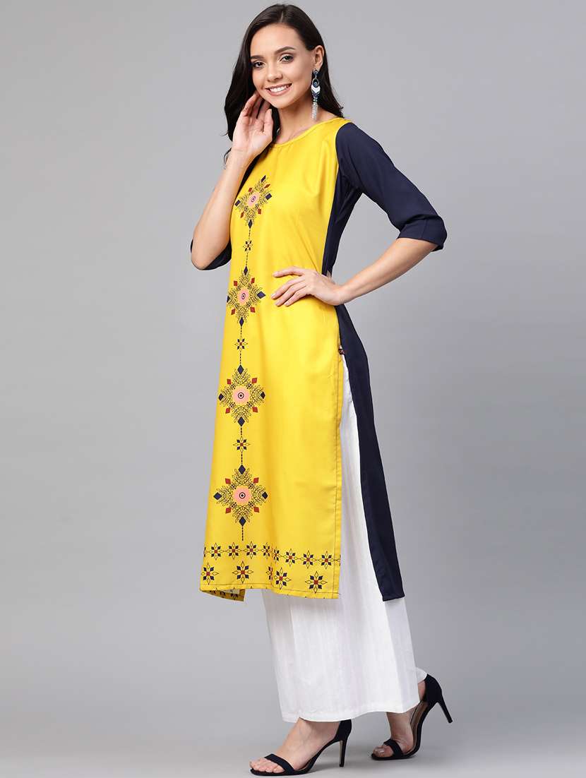 printed straight kurta - 17380772 - Standard Image - 1