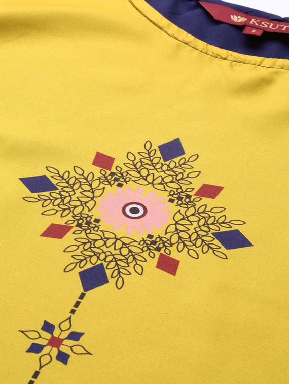 printed straight kurta - 17380772 - Standard Image - 4