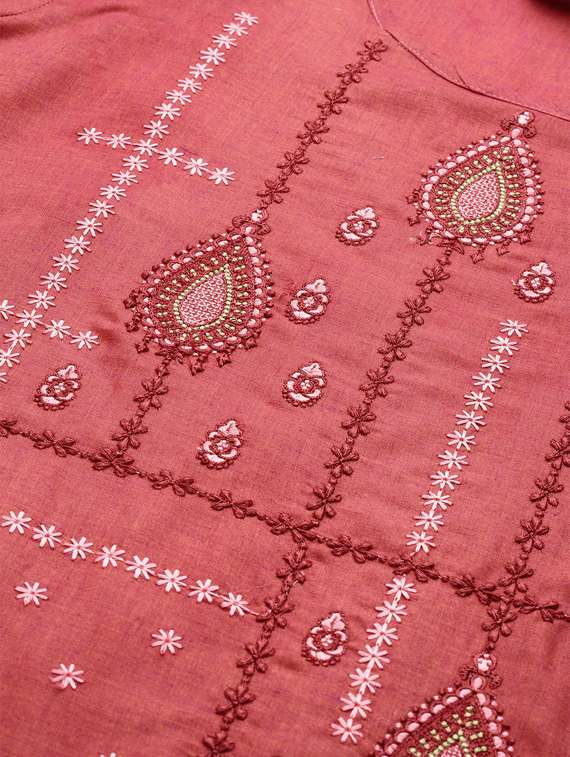 embroidered straight kurta - 17380785 -  Standard Image - 4