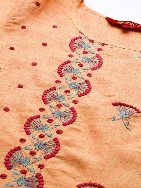 embroidered straight kurta - 17380786 - Standard Image - 4