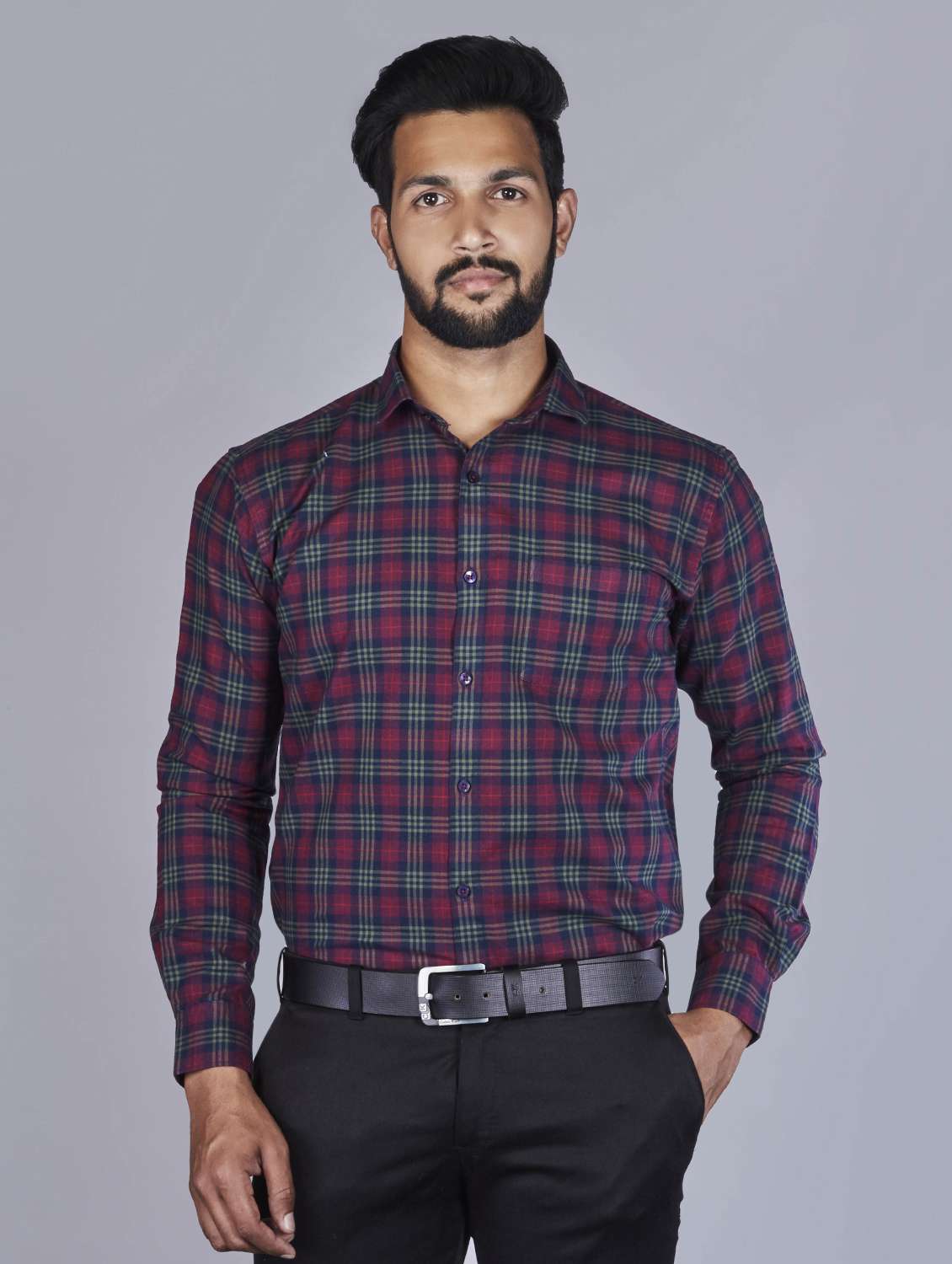 red checkered casual shirt