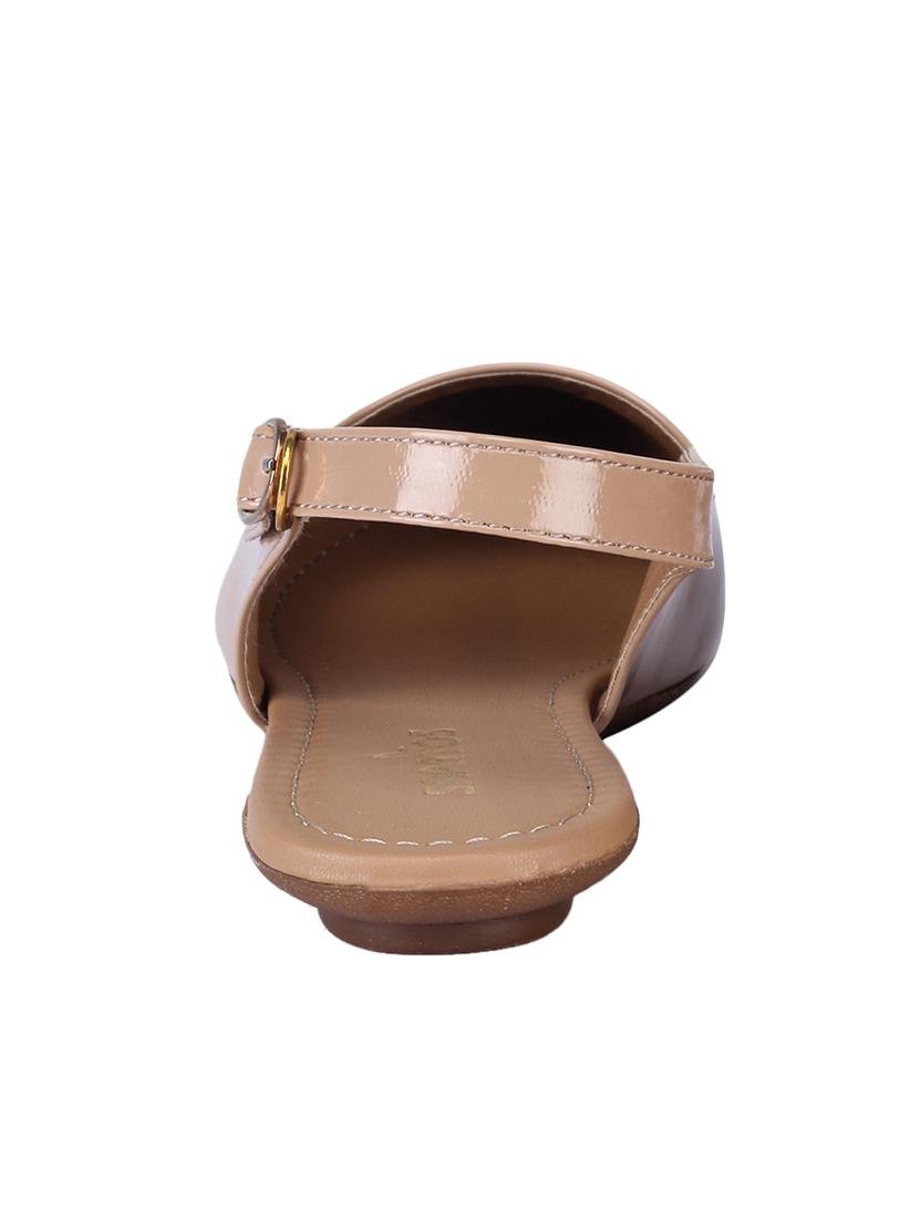beige synthetic back strap sandals - 17381831 -  Standard Image - 1