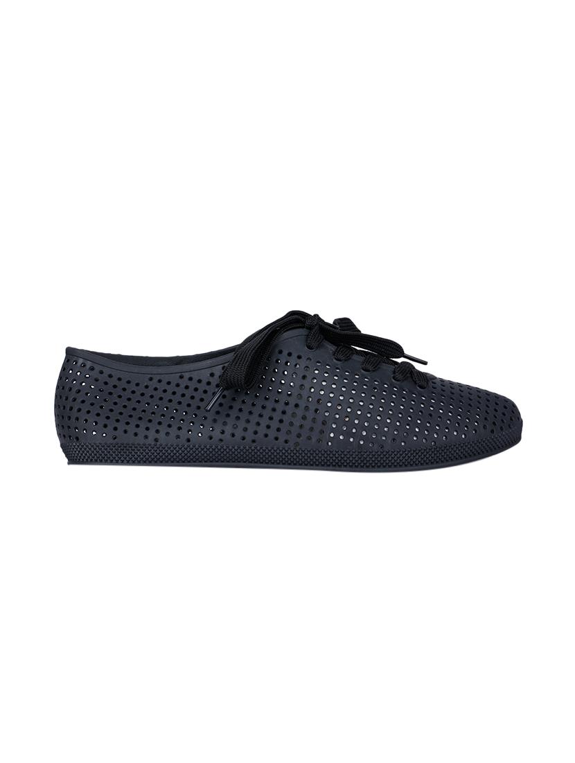 black synthetic laceup sneakers - 17381850 -  Standard Image - 1
