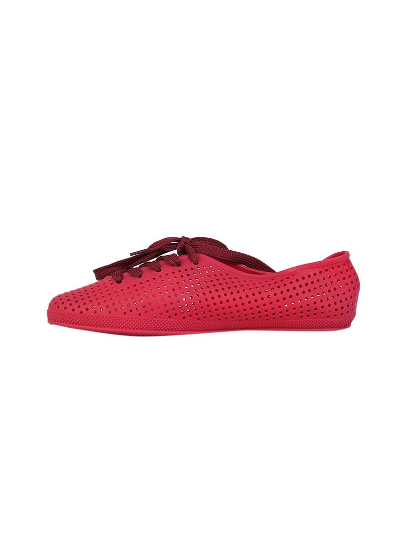 red synthetic laceup sneakers - 17381852 -  Standard Image - 1