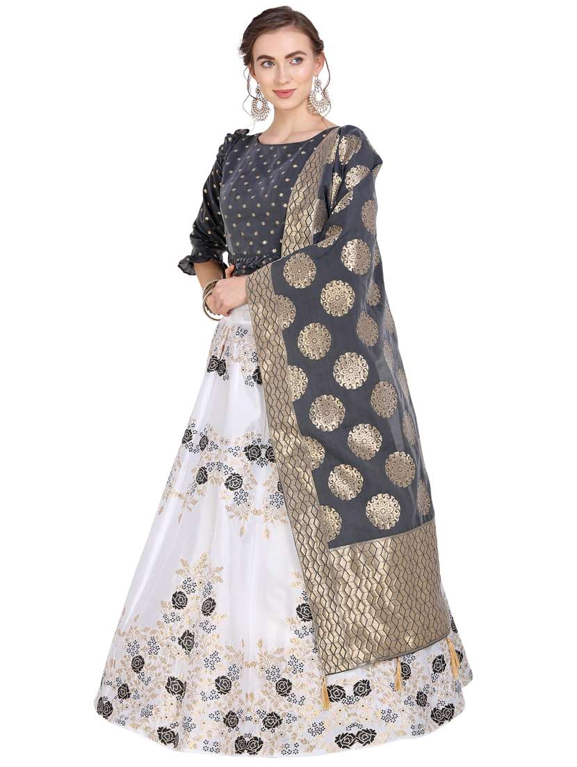Floral Zari Work Flared Lehenga - 17382701 -  Standard Image - 1