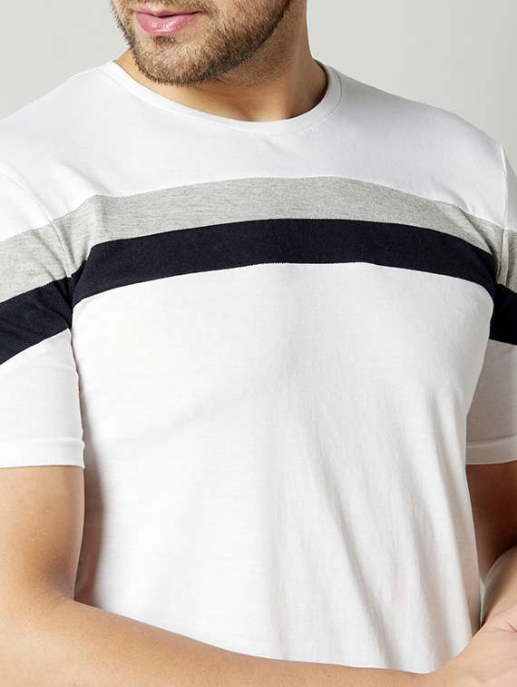 white taped cut & sew t-shirt - 17383312 -  Standard Image - 4