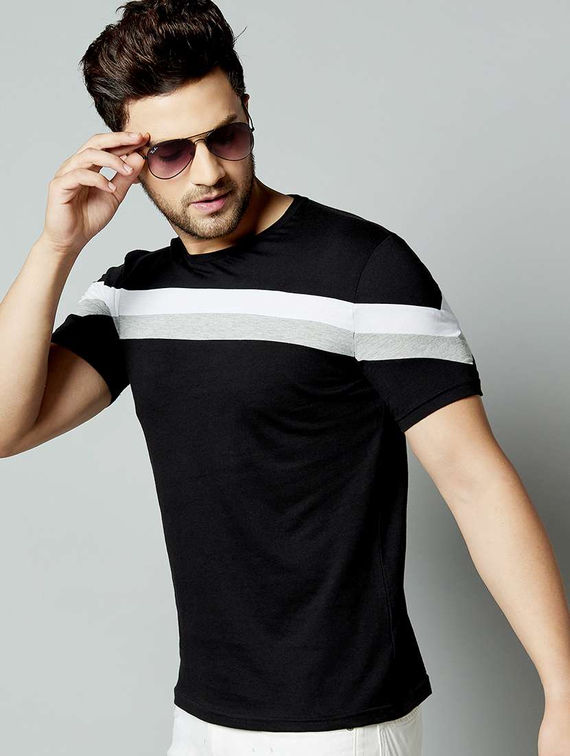 black taped cut & sew t-shirt - 17383315 -  Standard Image - 1