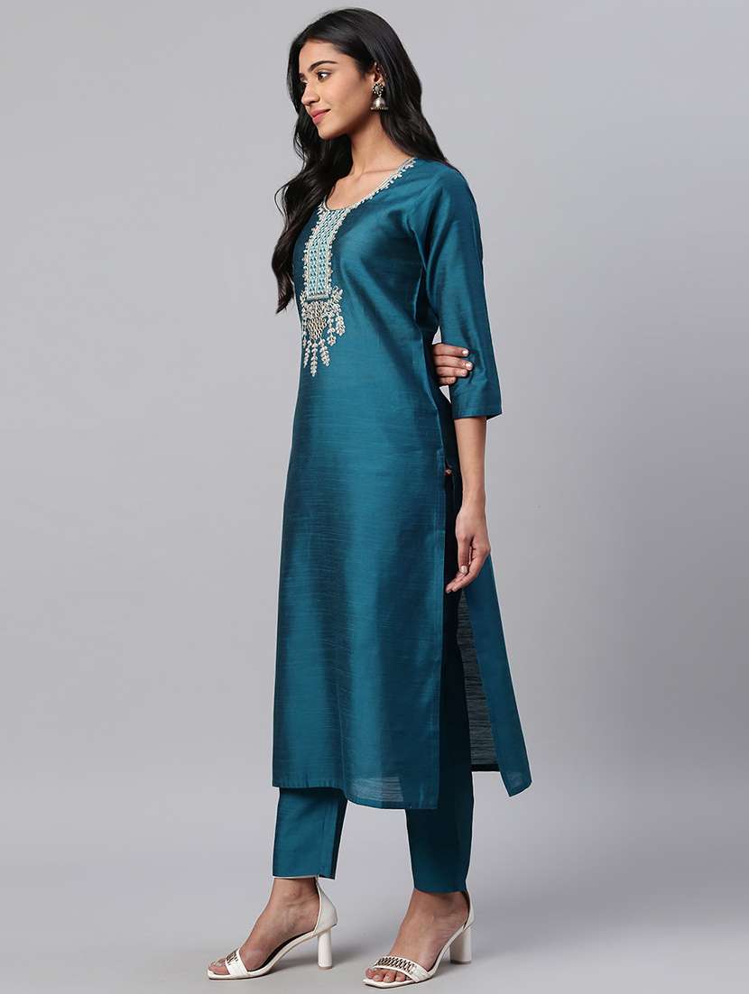 gota work kurta pant set - 17383384 -  Standard Image - 1