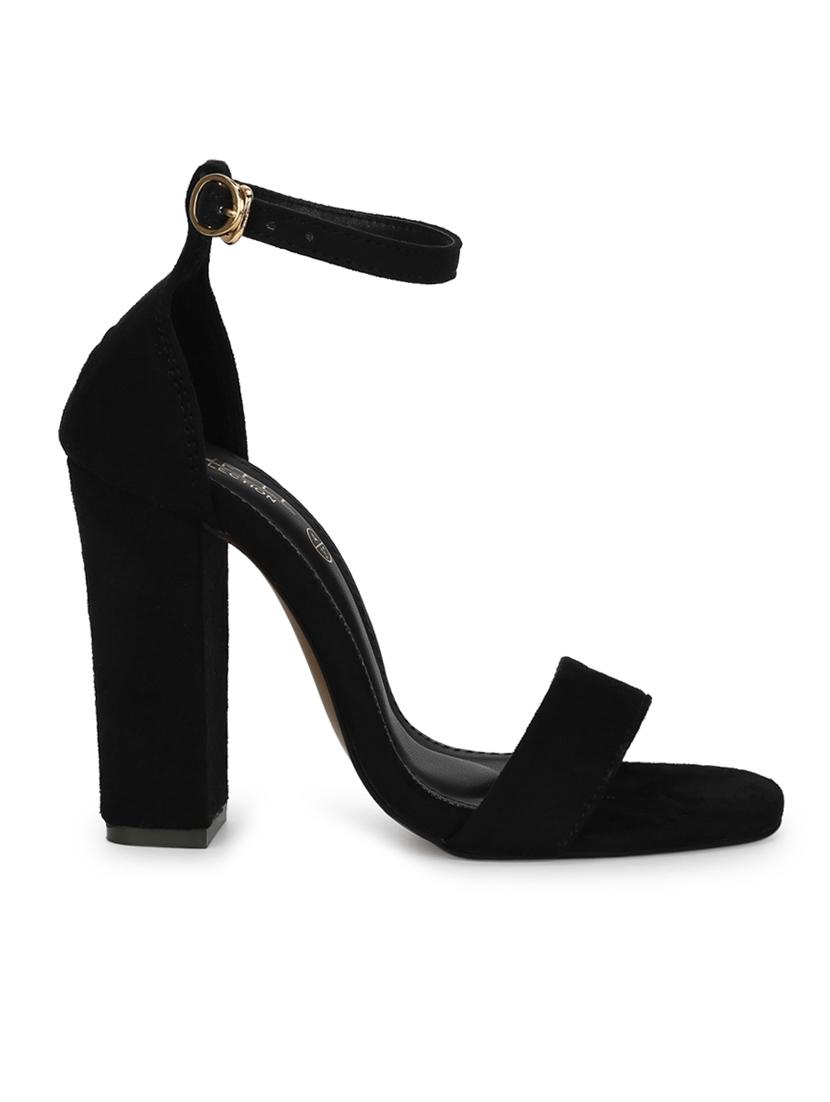 black suede ankle strap sandals - 17383447 - Standard Image - 1