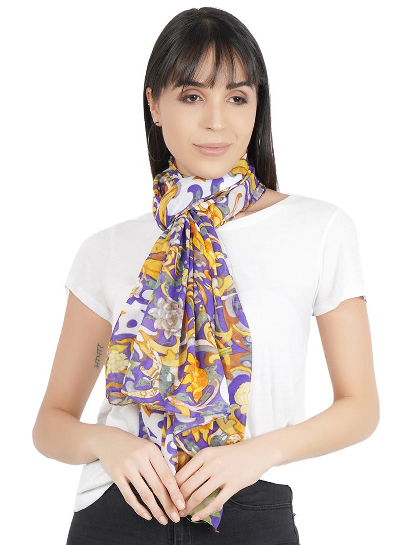 multi colored viscose stole - 17388483 -  Zoom Image - 0