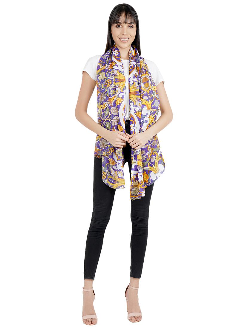 multi colored viscose stole - 17388483 - Standard Image - 4
