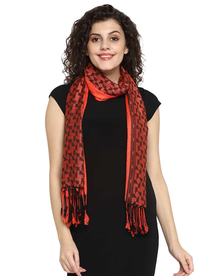 orange viscose stole
