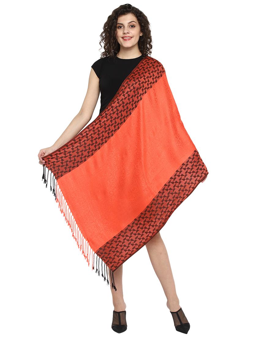 orange viscose stole - 17388495 - Standard Image - 1