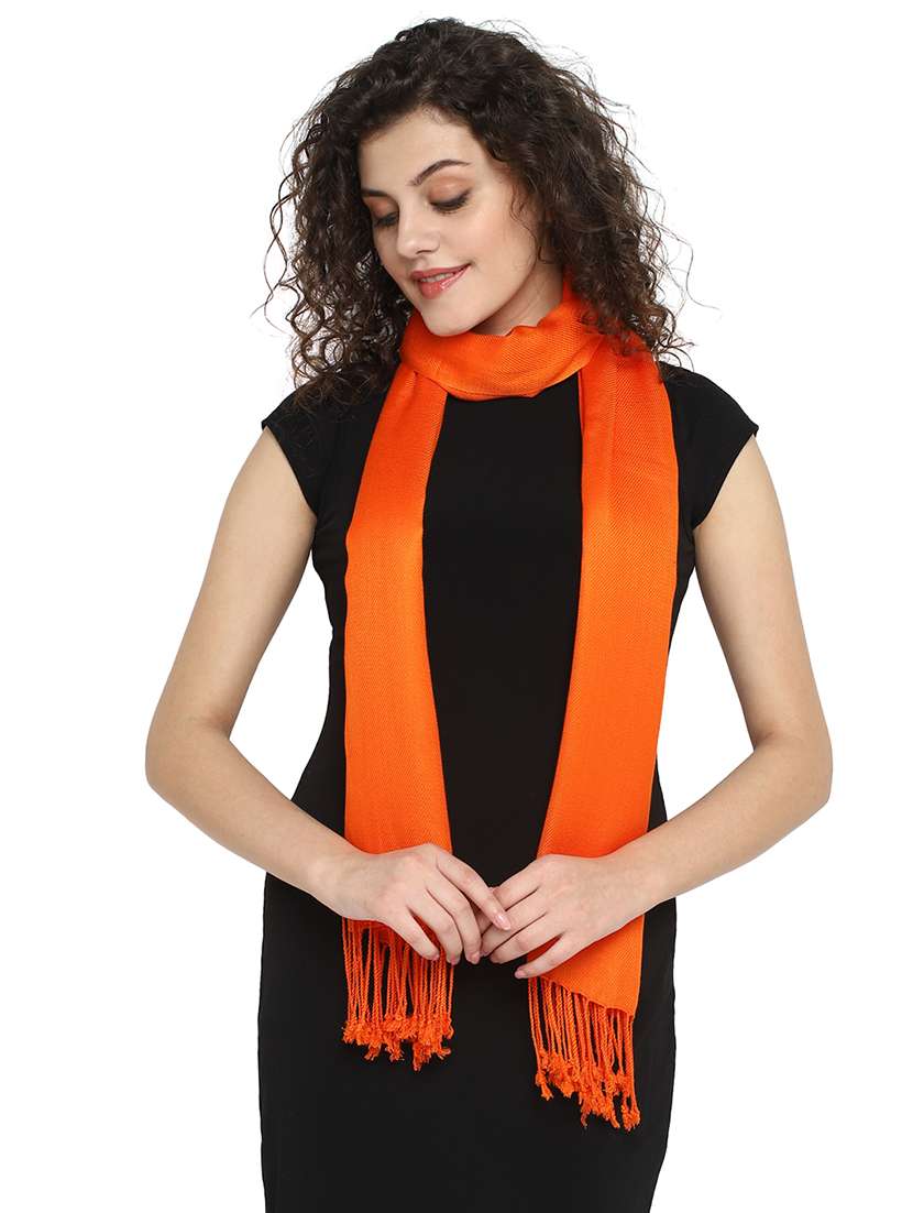 orange viscose stole - 17388501 -  Standard Image - 1