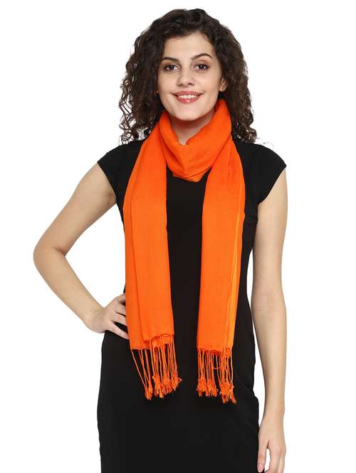 orange viscose stole - 17388511 -  Standard Image - 0