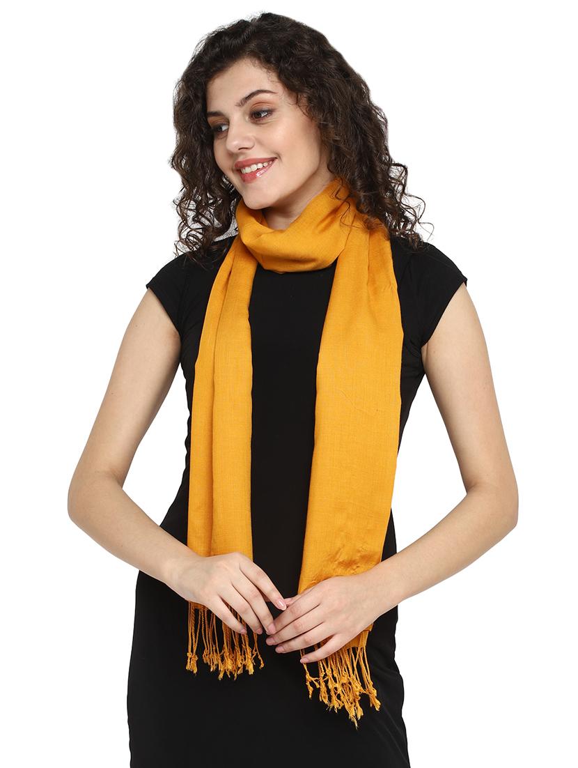 yellow viscose stole - 17388513 - Standard Image - 1