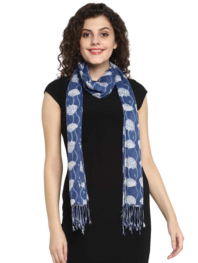 blue viscose stole