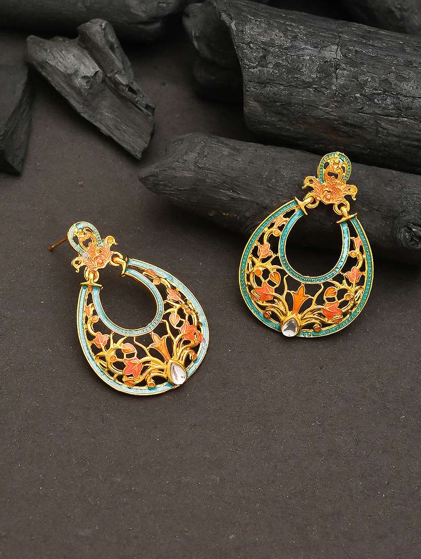 gold brass chandballi earring - 17388549 - Zoom Image - 0