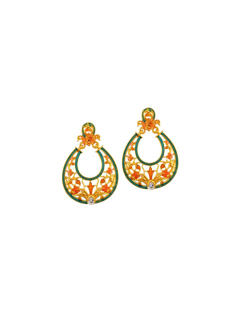 gold brass chandballi earring - 17388549 - Standard Image - 1