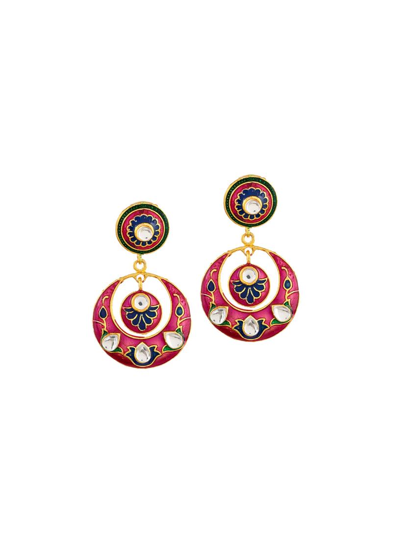 gold brass chandballi earring - 17388550 -  Standard Image - 1