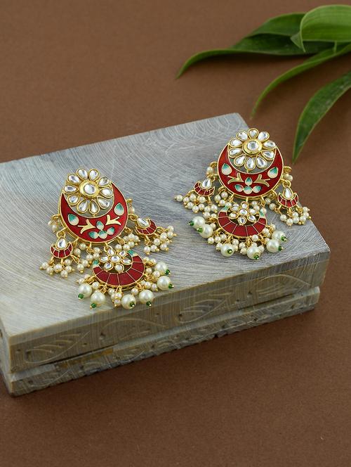 gold brass chandballi earring - 17388555 - Standard Image - 0