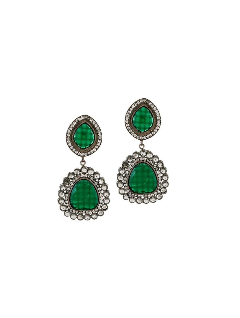 silver brass drop earring - 17388556 - Standard Image - 1