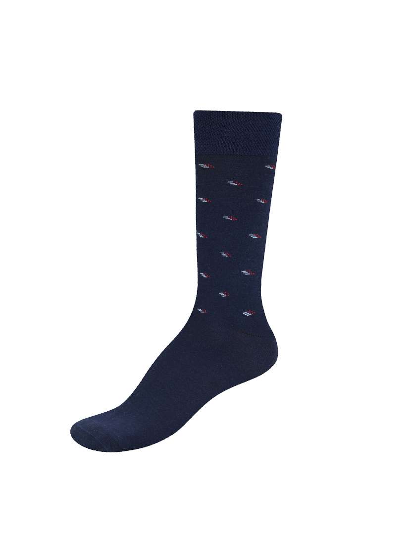 navy blue cotton above ankle length sock - 17391413 -  Standard Image - 1