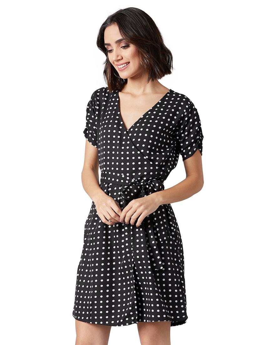 tie front polka dot dress  - 17391683 -  Standard Image - 1