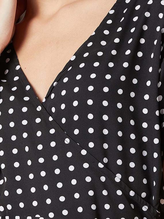 tie front polka dot dress - 17391683 - Standard Image - 4