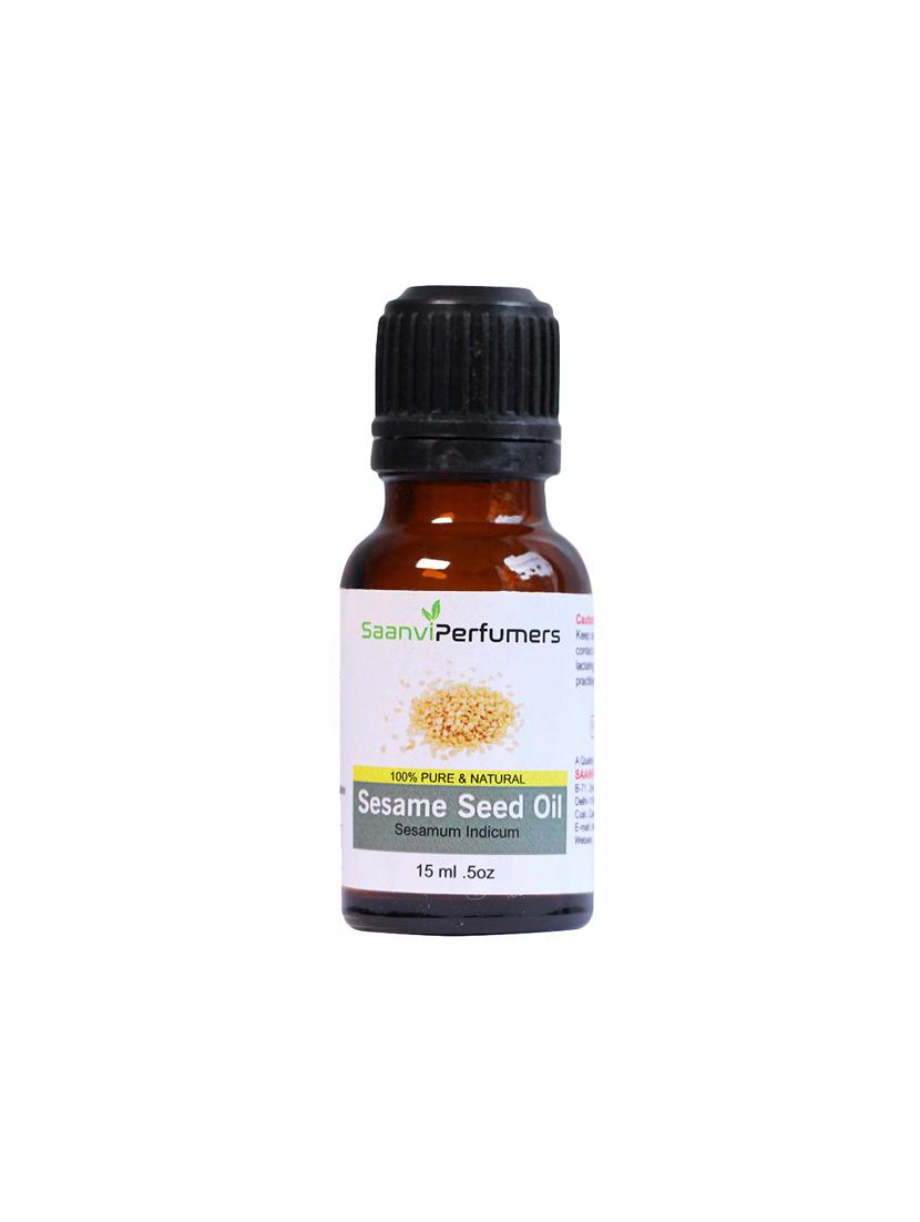 saanvi perfumers sesame oil (15ml) pure natural & therapeutic grade oil for aromatherapy body massage, skin care & hair growth - 17391745 - Standard Image - 1