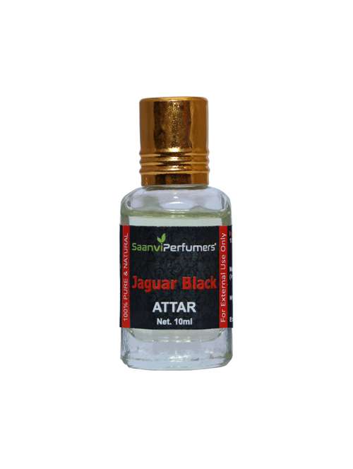 saanvi perfumers jaguar black roll on attar 10ml for men and women, 0% alcohol with modern fragrance (10ml)