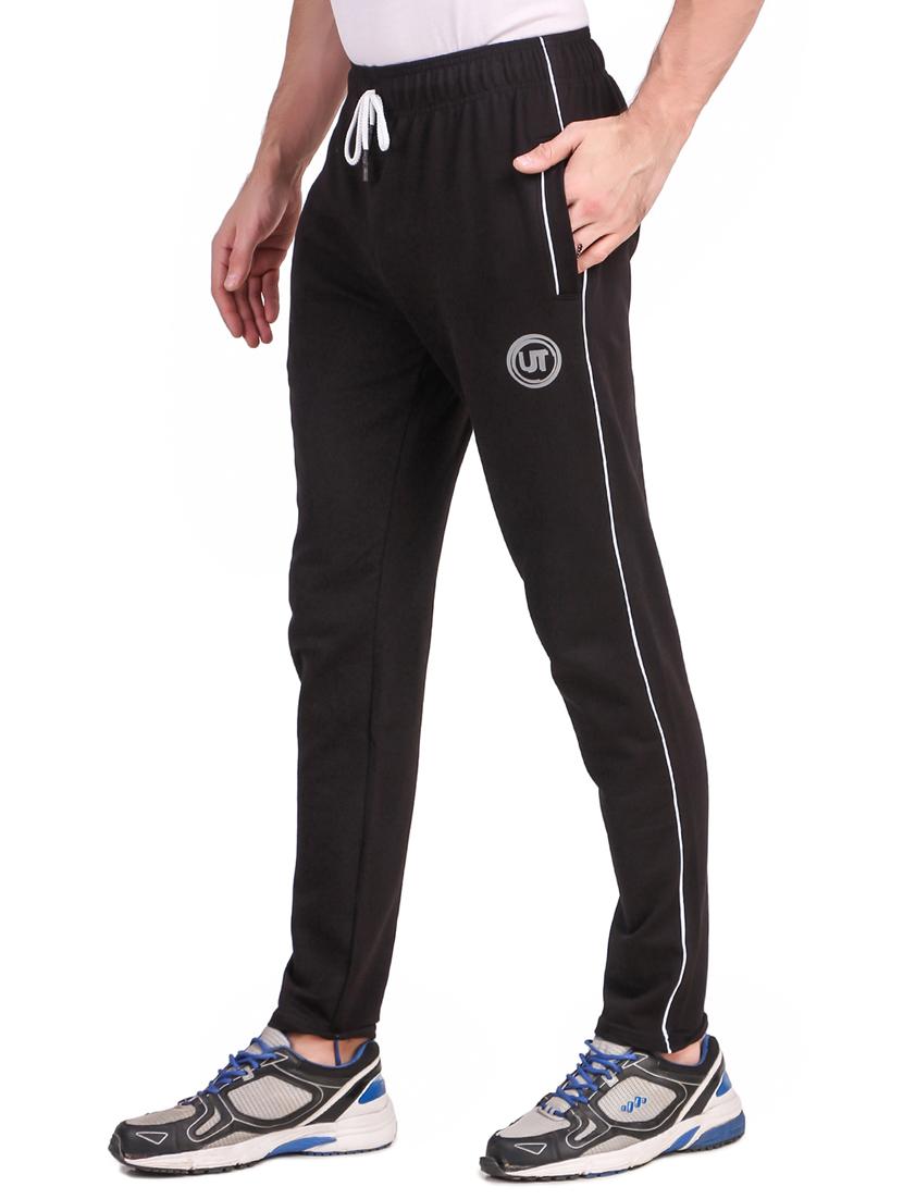black printed full length track pant - 17392126 -  Standard Image - 1