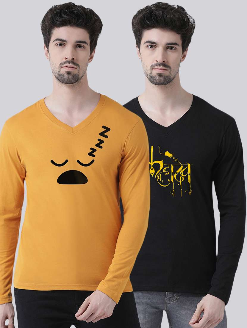 multi colored printed combos t-shirt