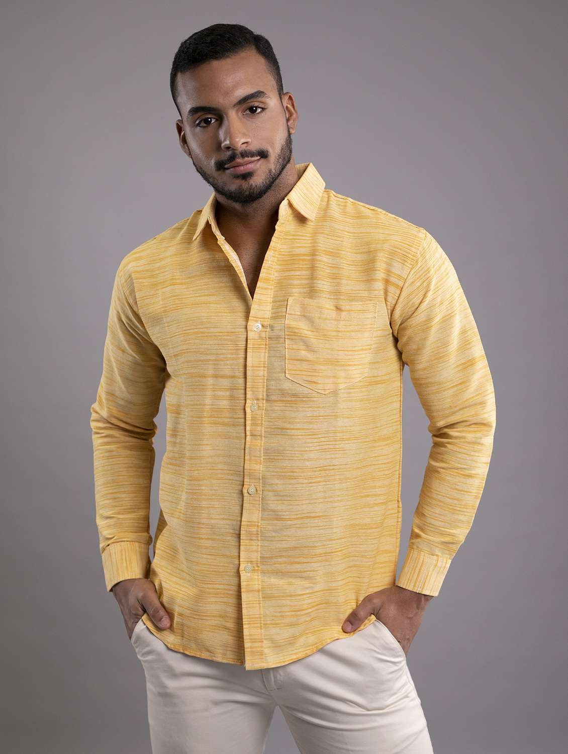 mens melange casual shirt