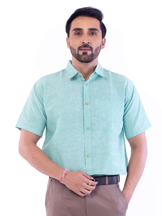 mens melange casual shirt - 17392958 -  Standard Image - 1