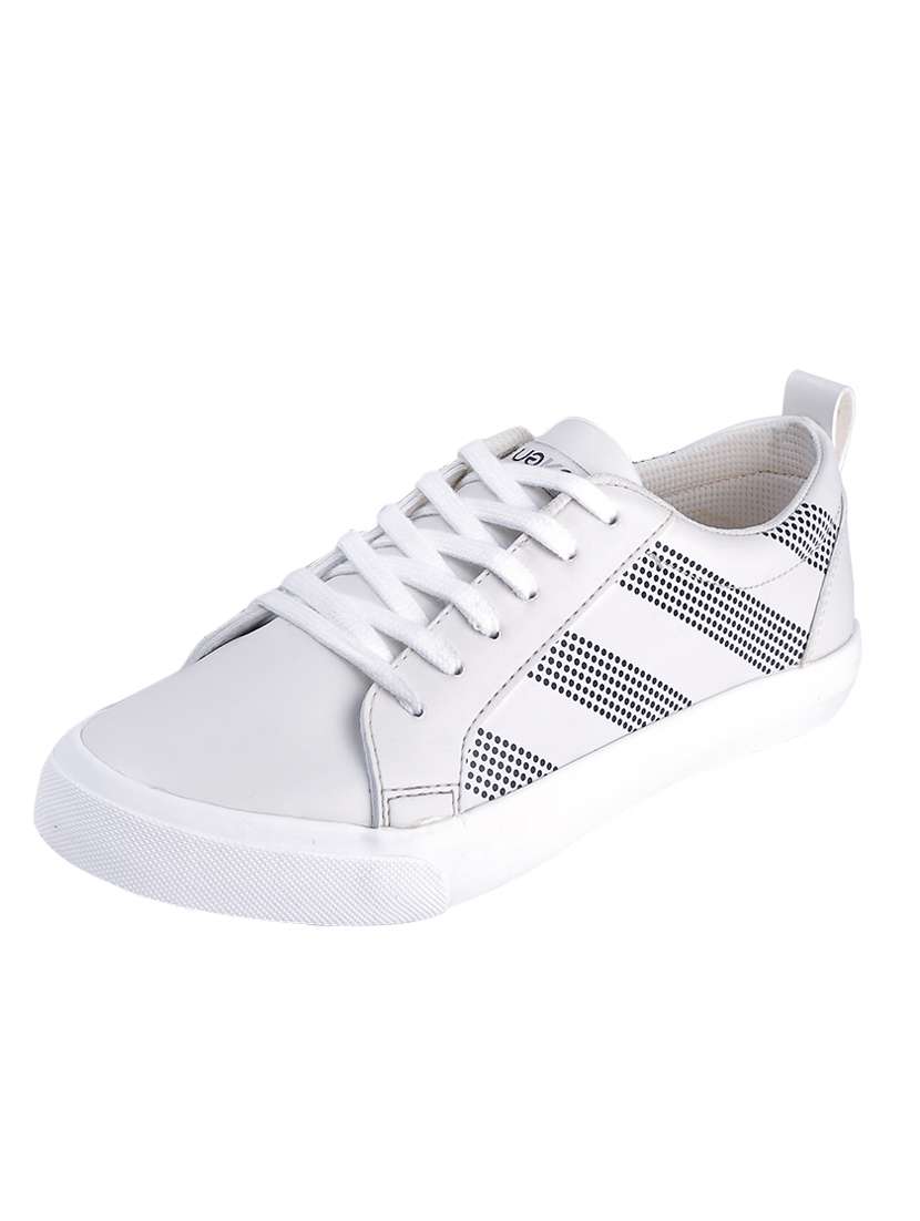 white synthetic laceup casual shoes