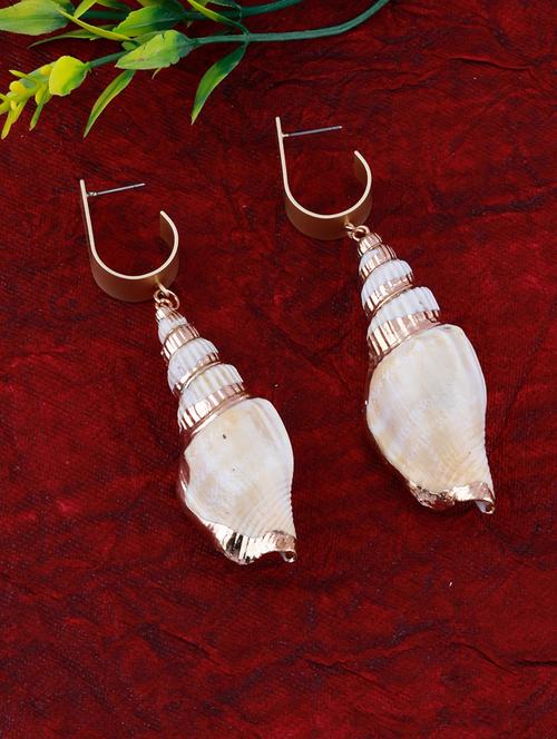 gold metal drop earring - 17393829 - Standard Image - 0