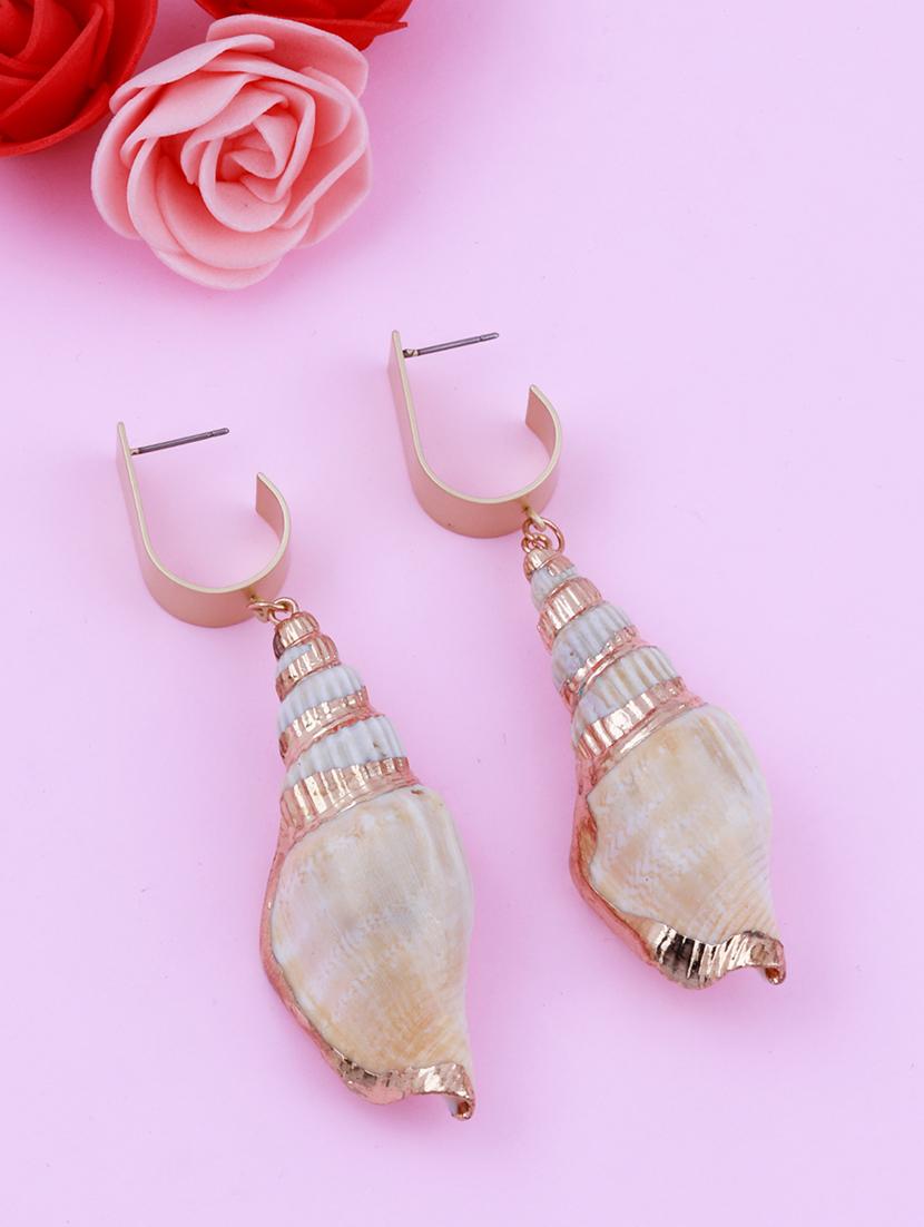 gold metal drop earring - 17393829 - Standard Image - 1