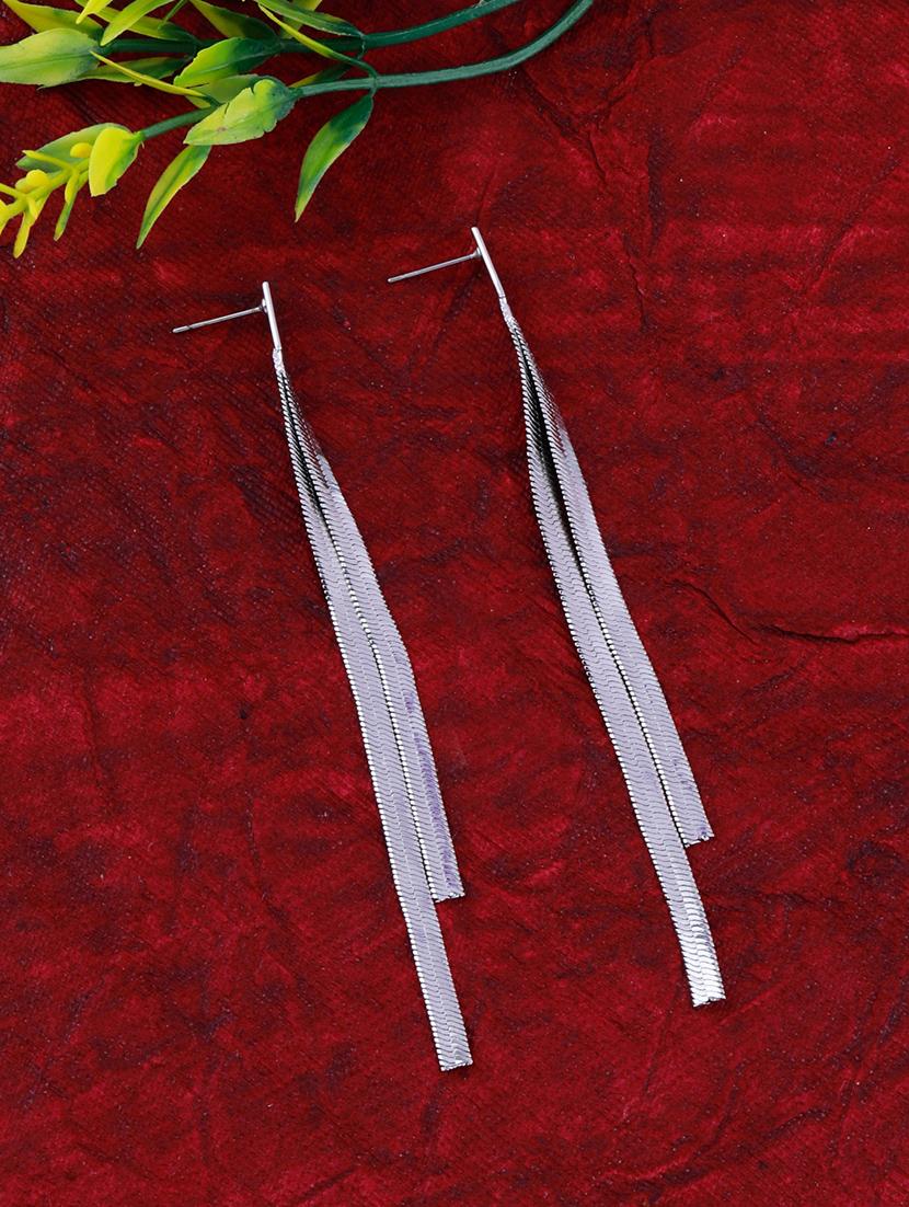 silver metal drop earring - 17393830 - Zoom Image - 0