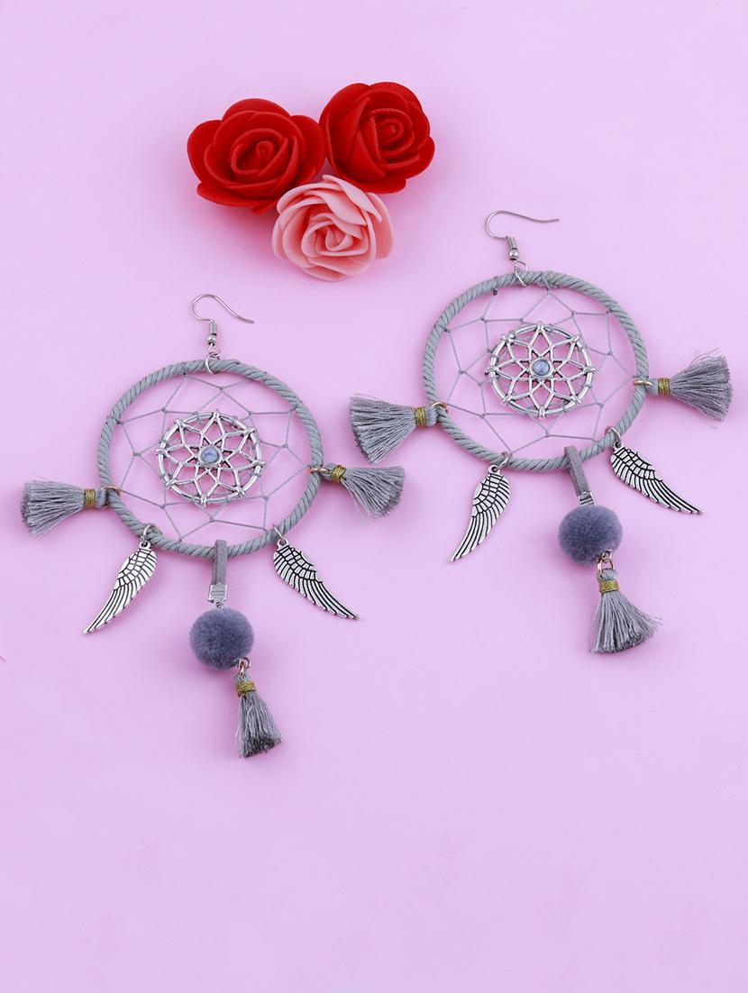 grey metal drop earring - 17393849 -  Standard Image - 1