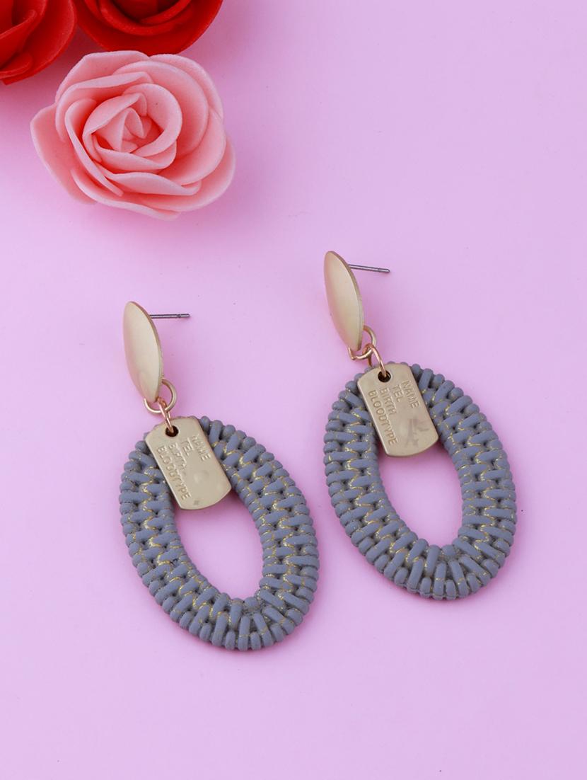 grey metal drop earring - 17393871 -  Standard Image - 1