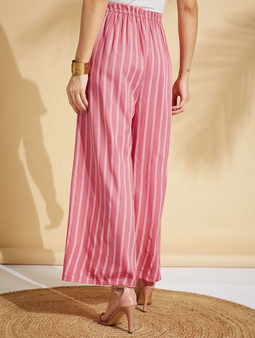 High Rise Striped Palazzo 