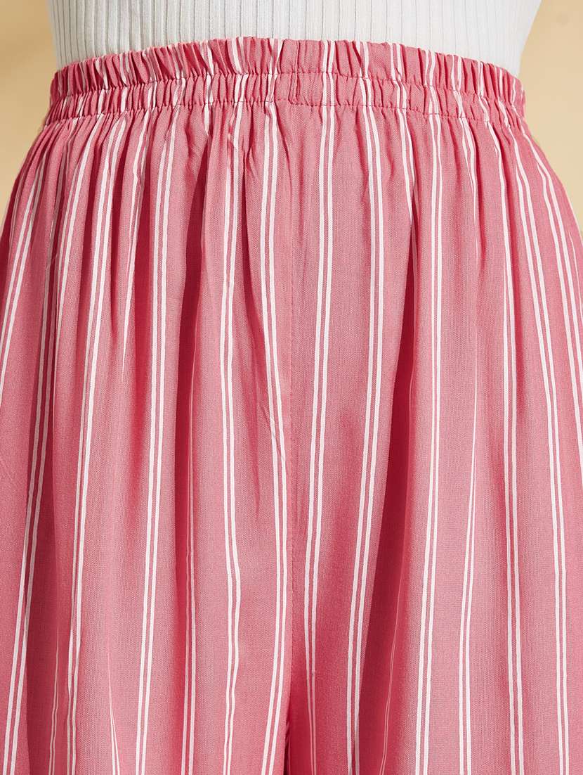 High Rise Striped Palazzo 