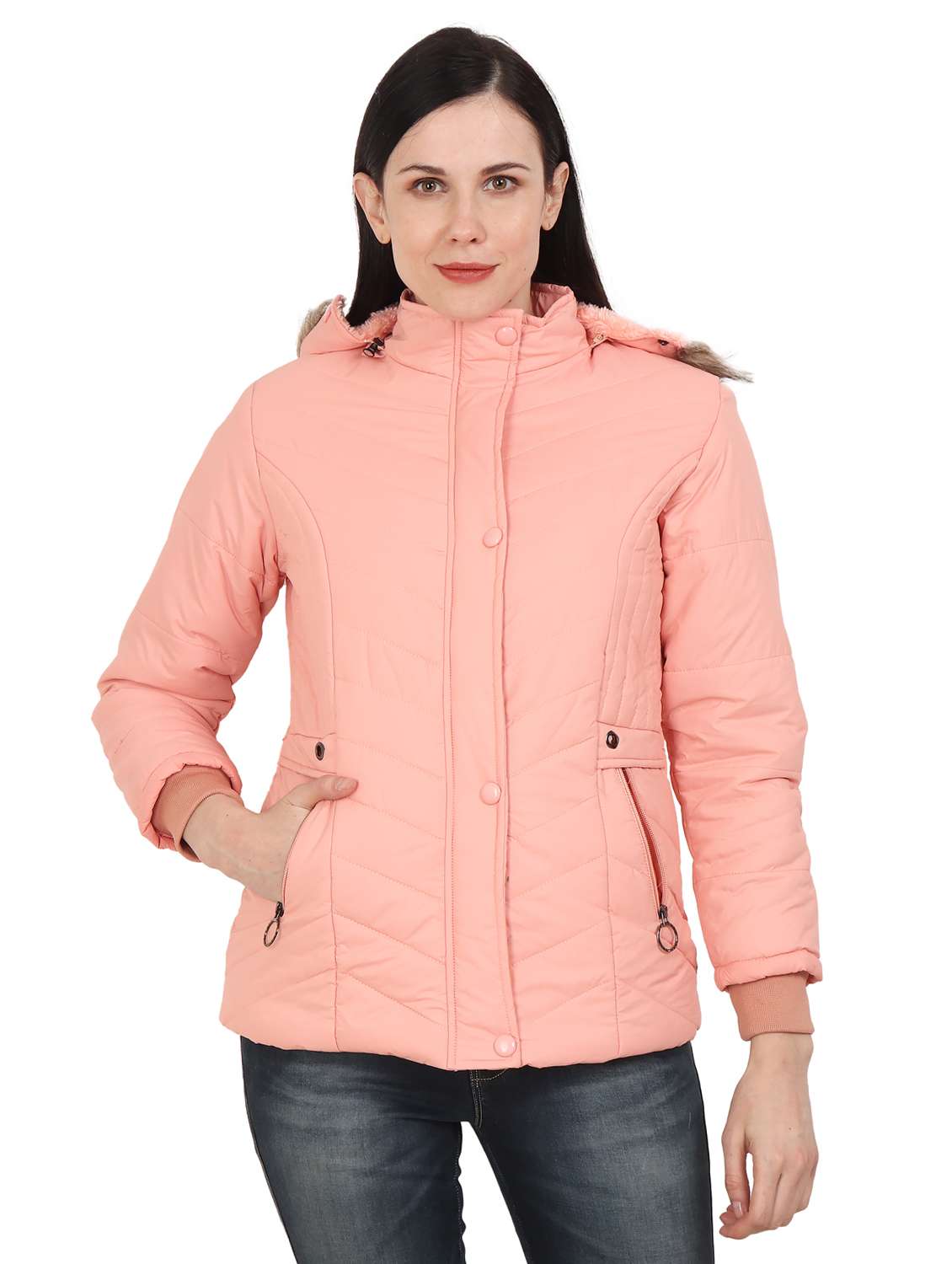hooded neck quilted jacket 