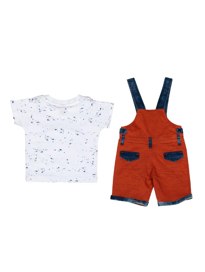 brown cotton dungarees twin sets & dungree - 17395402 -  Standard Image - 1