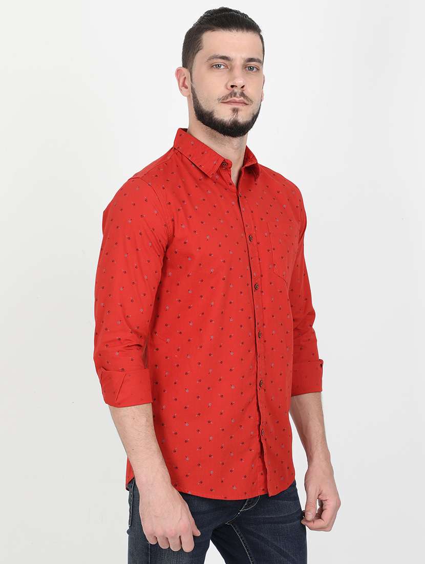 mens micro print casual shirt - 17395845 -  Standard Image - 1