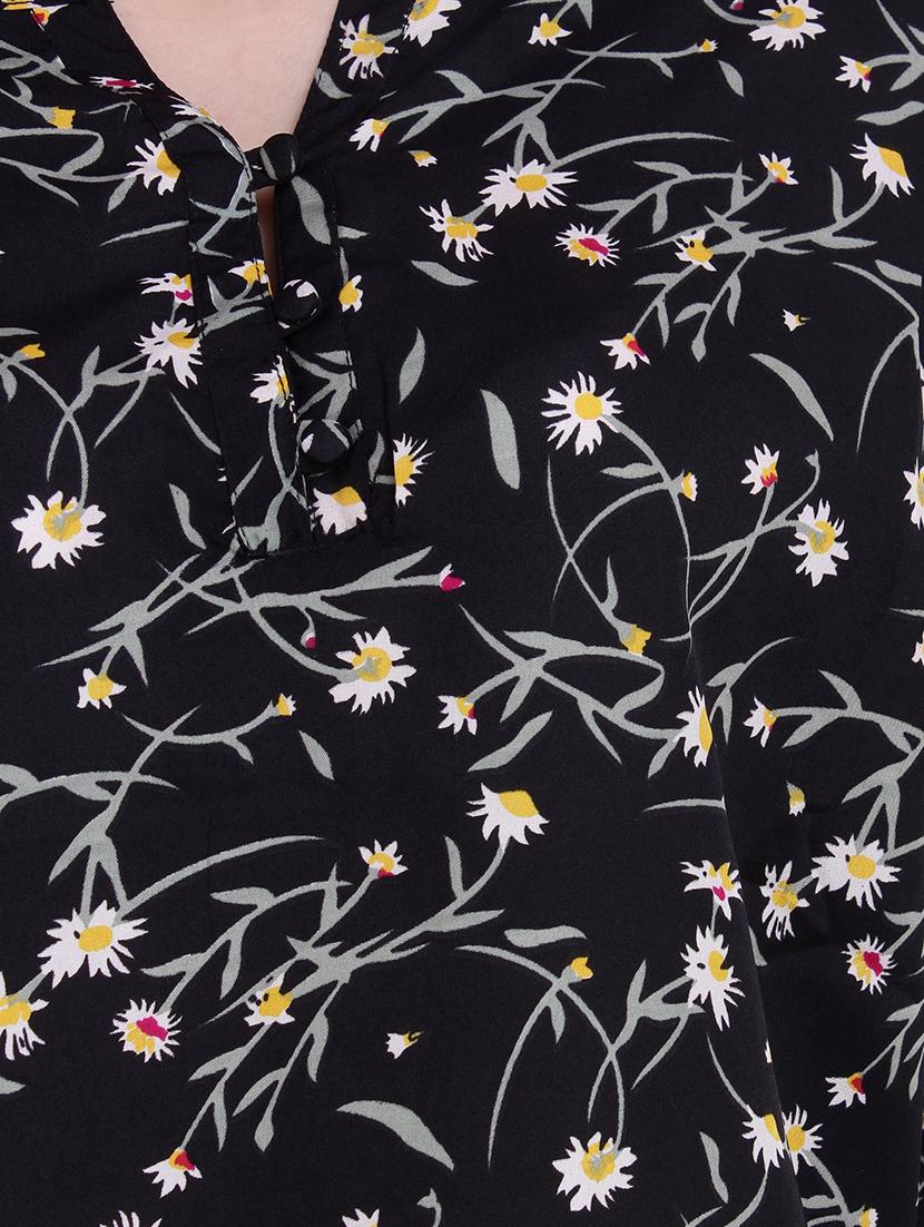mandarin neck floral top - 17395992 - Standard Image - 4