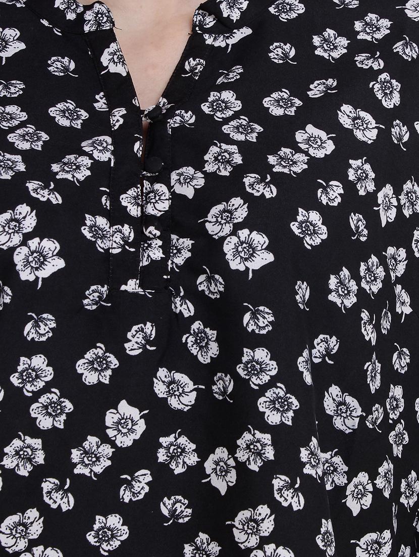 mandarin neck floral top - 17395993 - Standard Image - 4